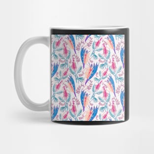 Pink and Blue Australian Native Floral Pattern Mug